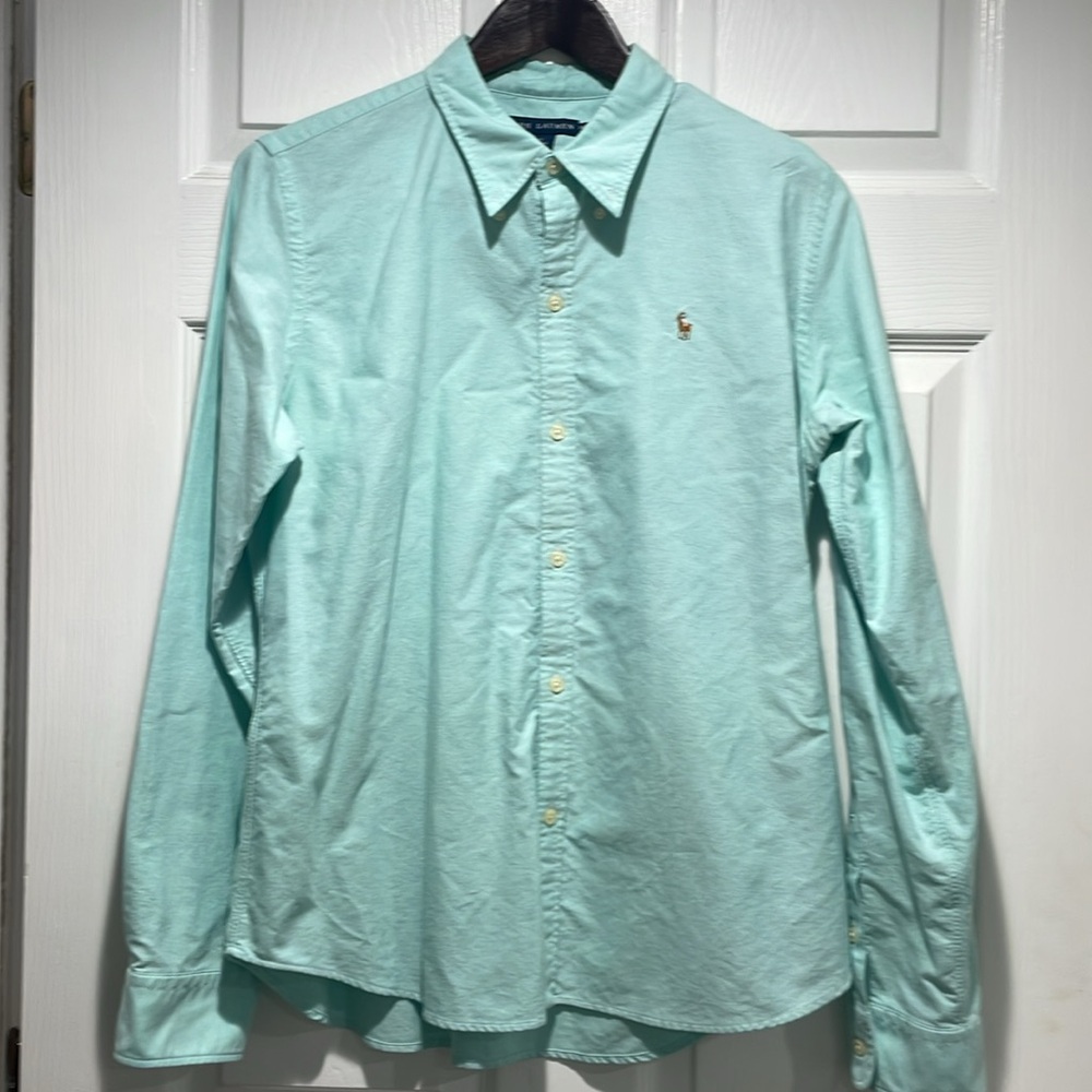 Ralph Lauren Green Long-sleeves Slim Fit size 14